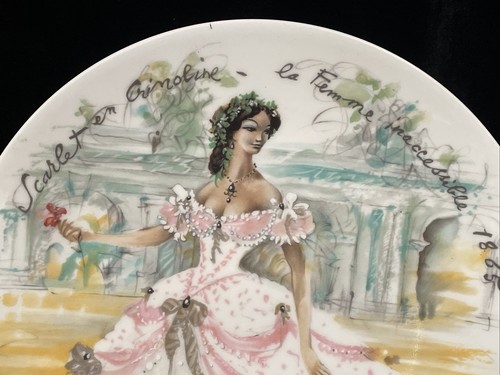 Henri D'Arceau Edición Limitada. Placa Coleccionista Limoges Les Femmes Du Siecle ESCARLATA. - Imagen 2 de 6