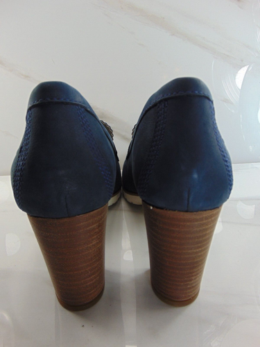 TIMBERLAND ORTHOLITE (NEW) WOMENS NAVY SUEDE LEATHER 3 1/4 HIGH PENNY LOAFER 9 M - Picture 7 of 9