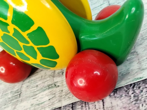 KOUVALIAS Wooden Pull Toy Made in Greece - Red Top Hat TURTLE - VINTAGE RARE - Picture 13 of 21