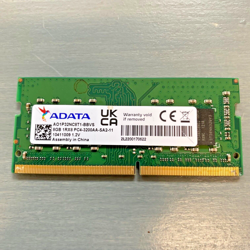 Laptop RAM ADATA AO1P32NC8T1-BBVS 8GB 1Rx8 PC4-3200AA DDR4 SODIMM NOTEBOOK RAM