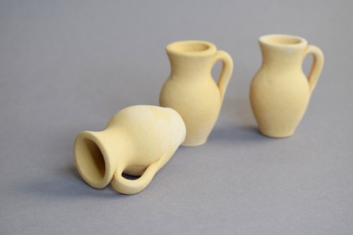 Miniature pottery pitcher. Tiny pottery for fairy garden. Dollhouse mini jug. - Picture 6 of 9