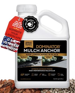 DOMINATOR Mulch Anchor 1 Gallon - Locks Mulch and Pea Gravel Ready to Use Glue
