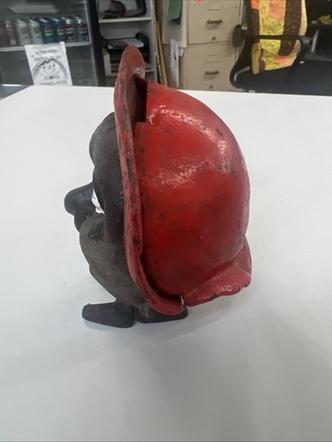 Vintage Antique Cast Iron “Save And Smile Money Box” Coin Bank 1930’s - Picture 2 of 8