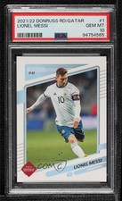 2021-22 Panini Donruss Road to Qatar Lionel Messi #1 PSA 10 GEM MT