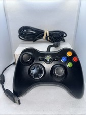Microsoft Xbox 360 Controller Black Wired OEM  - TESTED W/ Breakaway Cable