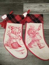 N.O.S. HALLMARK CHRISTMAS IN EVERGREEN STOCKING (18") (ART BY G. GREENLEAF (2PK)