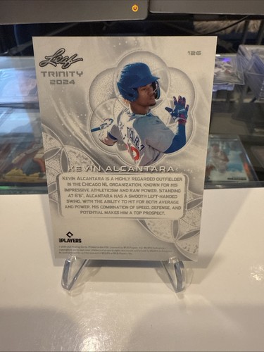 2024 Leaf Trinity Kevin Alcantara BLACK EMERALD True 1/1 ๐ฅ RC Chicago Cubs - Picture 4 of 4