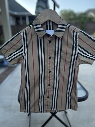 Burberry boys iconic Striped Shirt Pre-owned Good Condition size 5/6 - Picture 7 of 14