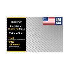 24in. X 48in., 1/16" Thick - Diamond Plate Sheet Metal, Heavy-Duty Genuine Co...