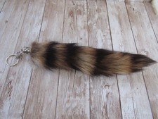 Raccoon Tail Keychain Animal Fur Bone Jewelry