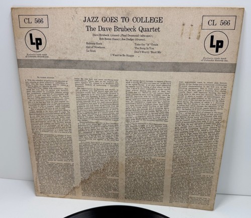 Jazz Goes to College Dave Brubeck Quartet LP record 1954 Columbia early label - Picture 3 of 3