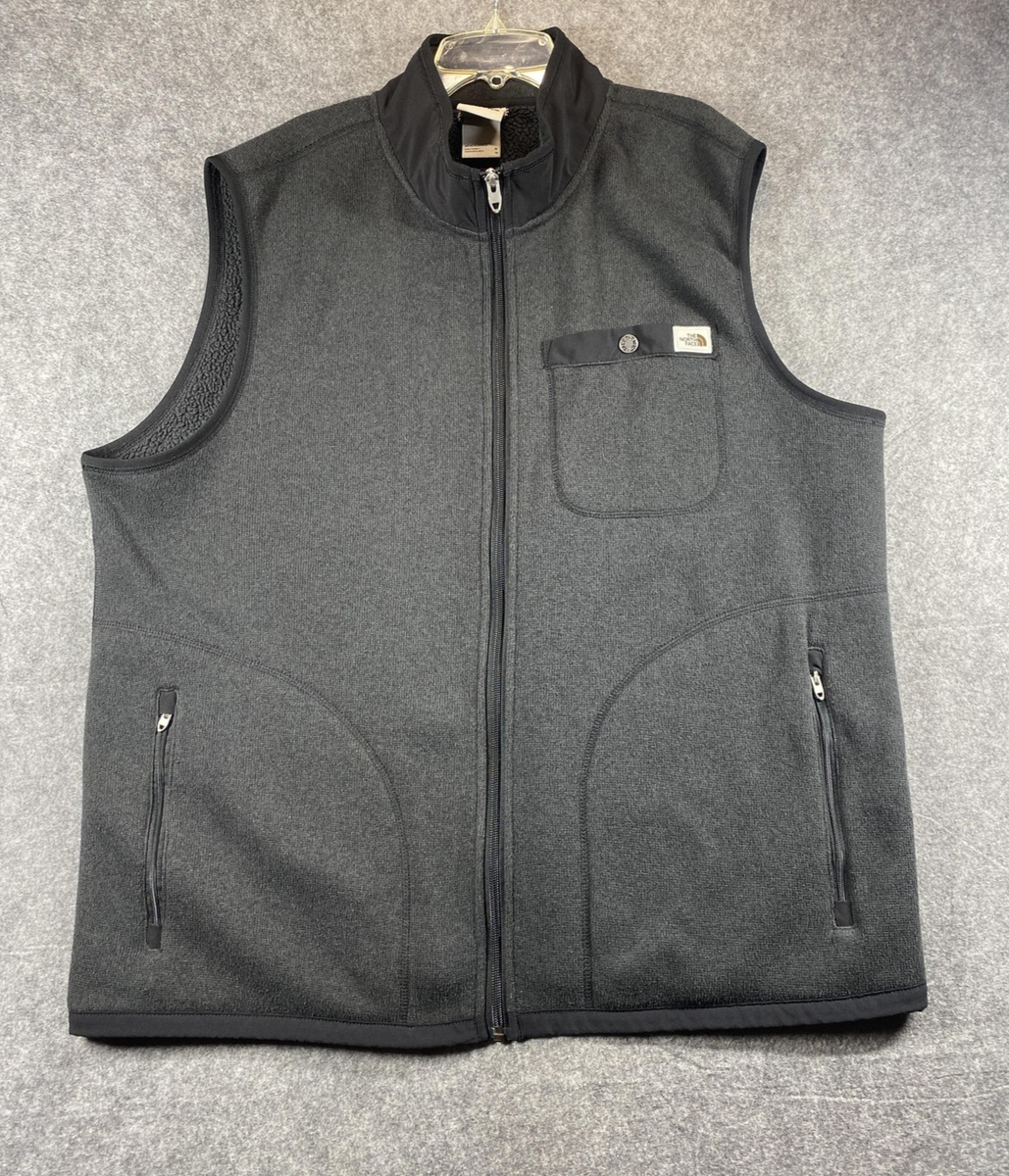 The North Face Vest Mens XL Gray Gordon Lyons Fleece Full Zip