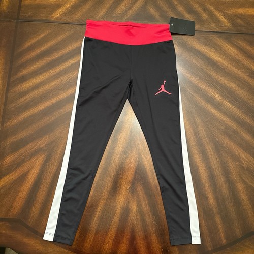 NWT GIRLS GYM RED/BLACK Jordan Pants/leggings 45B753-H24 Size:Small (8-10years)  - Picture 1 of 4
