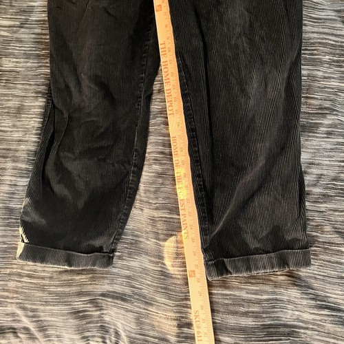 Pantalones de pana CHAPS Ralph Lauren negros plisados delanteros 34x30 pantalones sin botones - Imagen 3 de 9