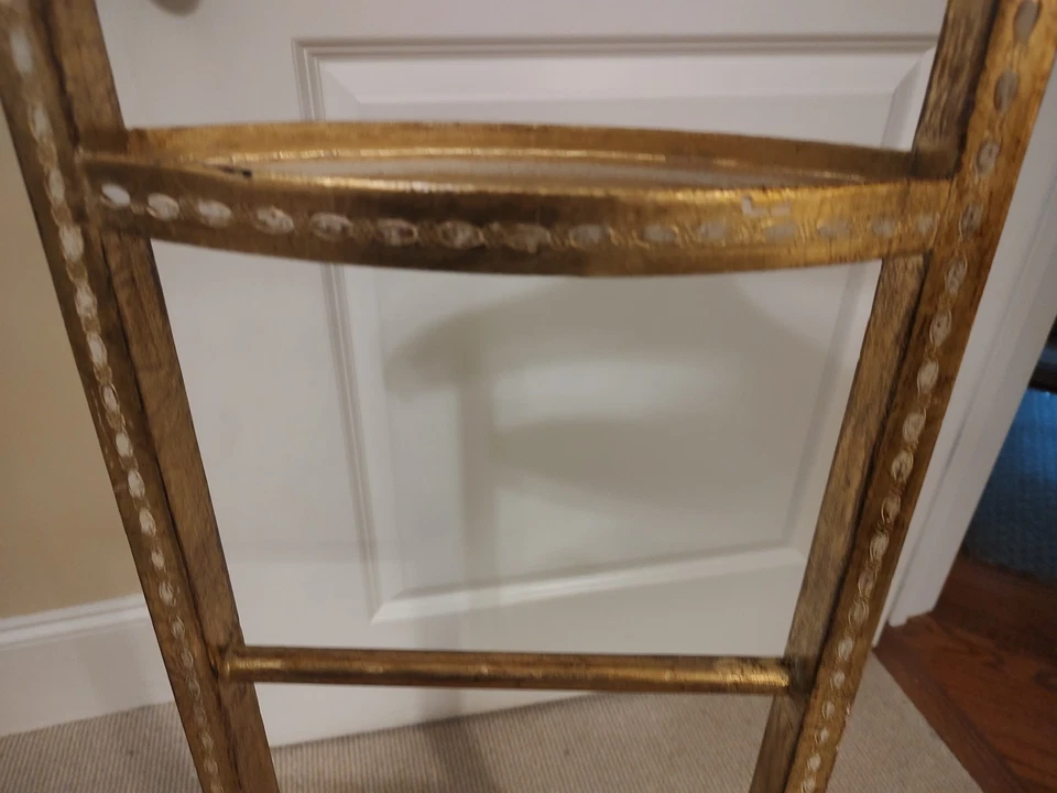 RARE Antique 1920's Italian Wood Gesso Gold Leaf Painted Valet Stand Butler - Image 4 of 4