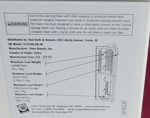 Nintendo Wii Aufbewahrungsturm Rack Ständer Spielkonsole Spiel Display Slam Marke - Bild 8 von 8