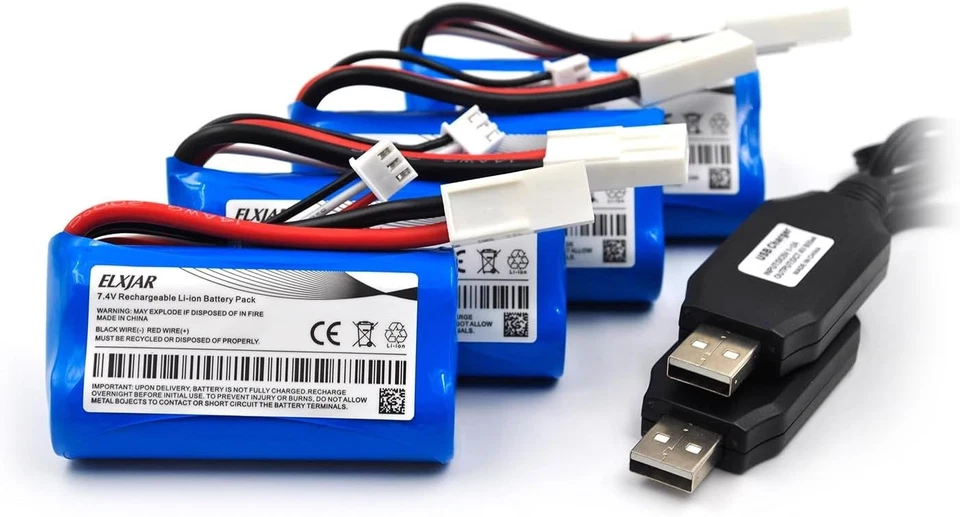 Enhanced Performance 7.4V 1500mAh Li-ion Batteries with Dual USB Charging Cables - Image 3 of 4