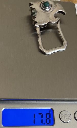 Seltener Vintage Taxco mexikanischer Sterlingsilber Türkis Papageienkopf Schlüsselanhänger Halter - Bild 4 von 5