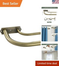 Antique Bronze Curtain Rods for Windows 48-84 Inch Wrap Around Room Darkening