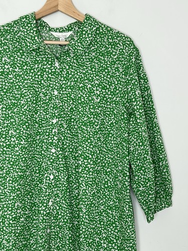 BNWT Seasalt Hope Cottage Blouse UK 18 Green Floral Print Cotton 3/4 Puff Sleeve - Picture 6 of 9