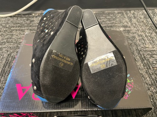 Women's Sexy Alba Black & Bule Stella Shoes w/5" Heels Size 6.5 - Picture 10 of 13