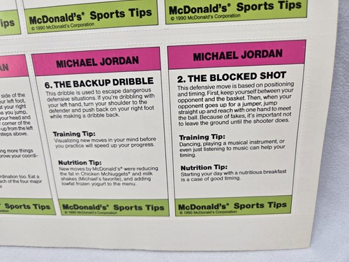 Rare Michael Jordan 1990 McDonalds Uncut Sheet Upper Deck Diecut Chase - Bild 10 von 16