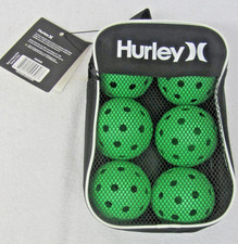 New HURLEY High Visibility GREEN 6 PickleBall Balls w/Carrying Case Outdoors NWT