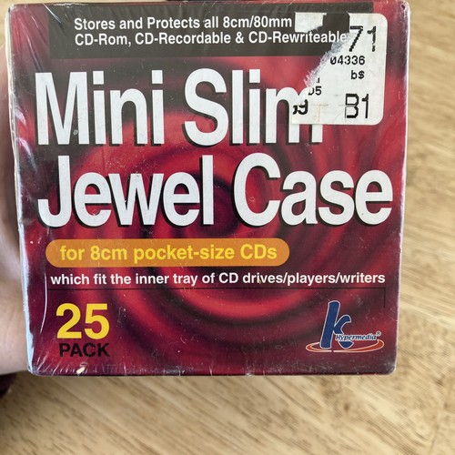 KHypermedia Slim Jewel Cases for 8-cm Mini CDs (25-Pack) Vintage New - Afbeelding 4 van 4