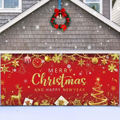 Christmas Garage Door Cover Garage Door Banner Decorations Outdoor Large Chri... - Bild 1 von 6