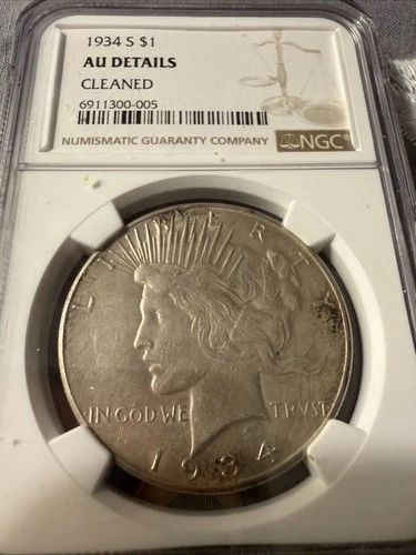 1934 S Peace Silver Dollar NGC Graded AU Details