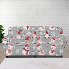 Stretch Sofa Slipcovers White Snowman Print Sofa Covers Elastic Couch Covers 4 