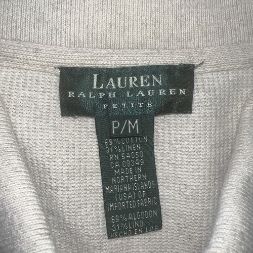 VTG Lauren Ralph Lauren Linen Blend Sz P/M Knit Snap Cardigan Sweater Women - Picture 12 of 14