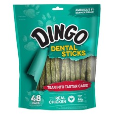 Dingo Dental Sticks 48 Ct Dog Treats Clean Teeth Freshen Breath