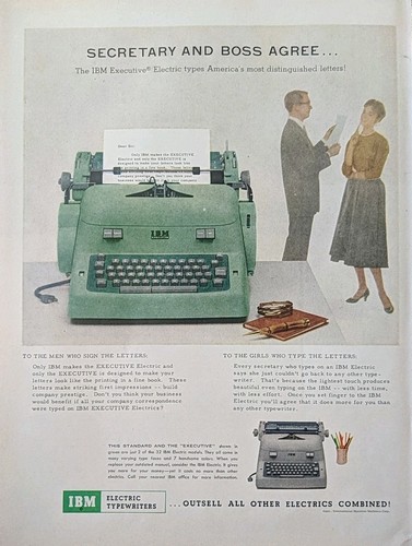 1955 vintage IBM portable typewriter Electric, Green Electric Typewriter 