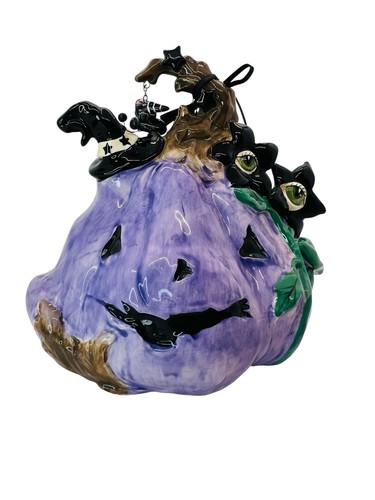 Blue Sky Clayworks lila Kürbis Jack O Laterne Halloween Figur 8,5 in Geschenk - Bild 12 von 19