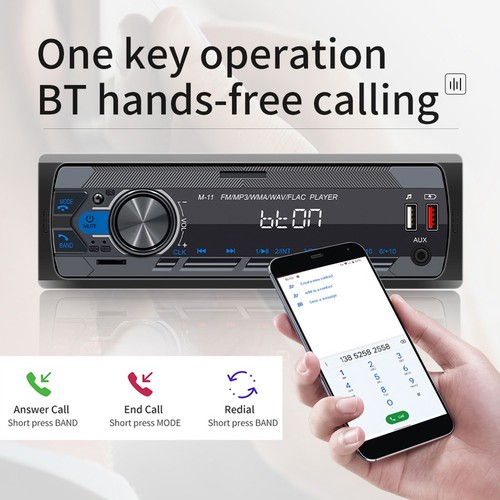Car MP3 Player ABS Colorful Lights Mobile App Function Supports Reading TF Card