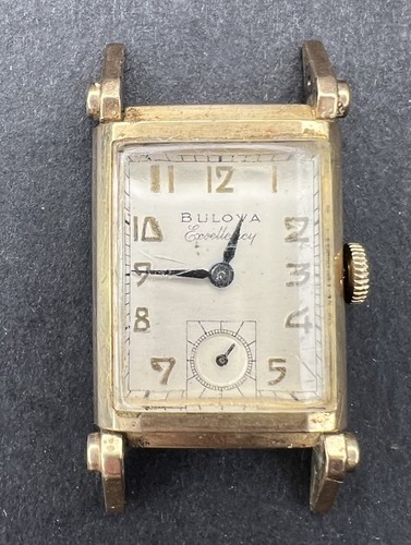 Vintage Bulova Excellency 7AK 21 Jewels mechanische Uhr läuft Teile Reparatur LESEN SIE MEHR