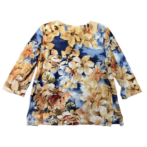 Alfred Dunner Bluse Damen Medium Pullover mit Blumenverzierung 3/4 Arm Shirt - Bild 2 von 9