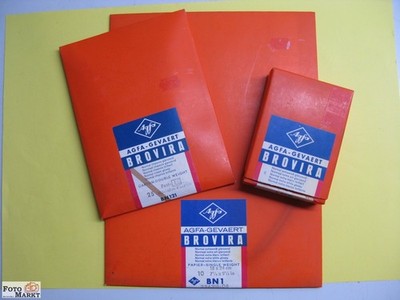 Agfa-Gevaert Brovira SW-Fotopapier 18x24, 10x15, 7x10 - Vintage