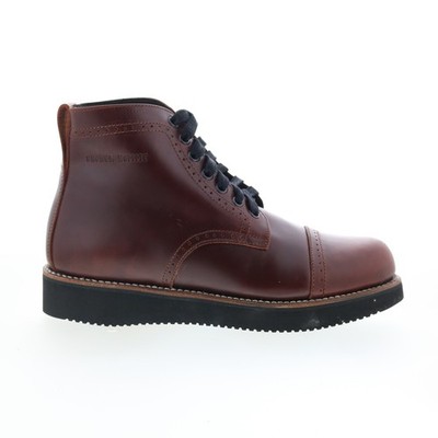 Broken Homme Aaron FB14021 Mens Brown Leather Lace Up Casual Dress Boots
