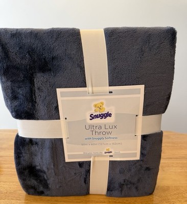 Snuggle Collection Ultra-Lux Throw Blanket - 50 x 60 - Navy - New