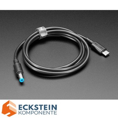 Adafruit USB Type C 3.1 PD to 5.5mm Barrel Jack Cable - 12V 5A Output 5450