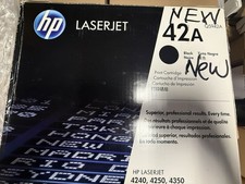HP 42A Black Toner Cartridge LaserJet GENUINE Open Box Pull Tab Still Intact