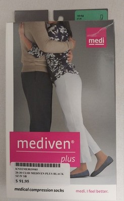 Mediven Plus Compression Socks Unisex Calf CT Black Top band  Size 4 20-30 16154
