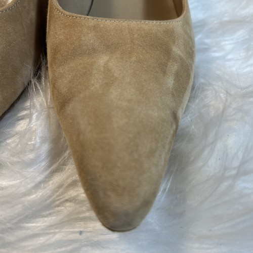 Zapatos de mujer SALVATORE FERRAGAMO talla 8,5 B tacones tostados ¡Diseñador italiano! - Imagen 8 de 13