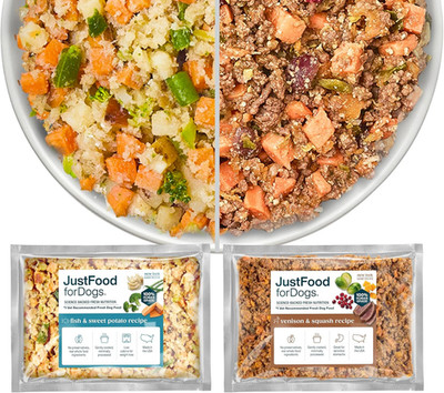 Frozen Fresh Healthy Weight Dog Food, Complete Meal or Dog Food Topper, Fish & S