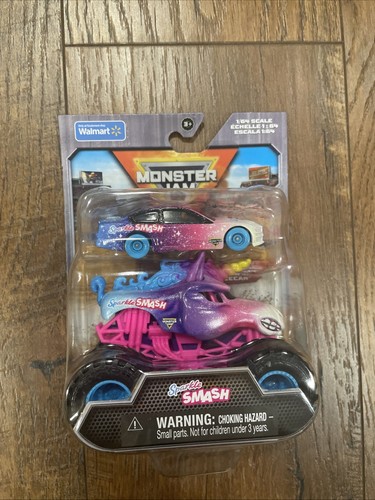 Camión y coche Spin Master Sparkle Smash Monster Jam 2025