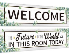 Eucalyptus Classroom Decorations Welcome 48 x 11.8 inches, Greenery