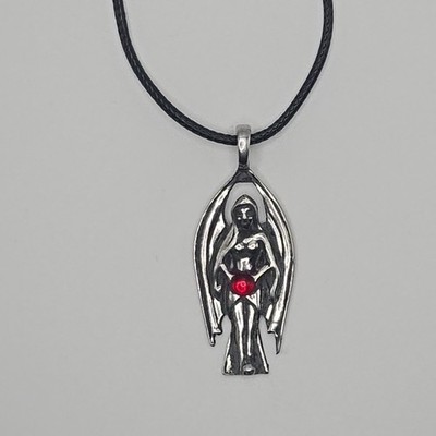 LILITH DARK GODDESS Pewter Pendant Charm / 26+'' Adjustable Rope Necklace