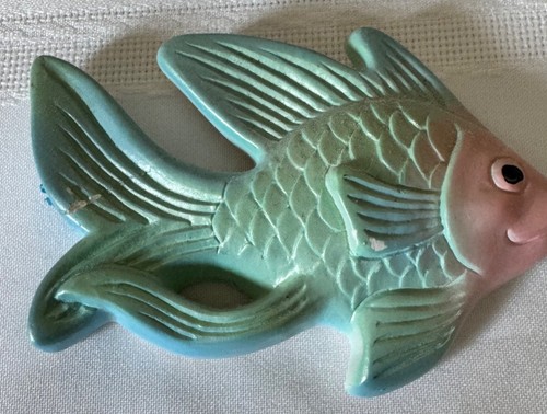 Vintage Miller Studio Fish Wall Hangings Chalkware Pink Green 1974 with flaws - Bild 13 von 20
